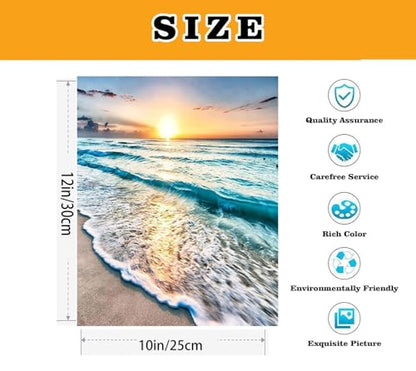 VIGEGU Beach Landscape Paint by Numbers Kit for Adults with Framed - color: Paint by Numbers-0729-08