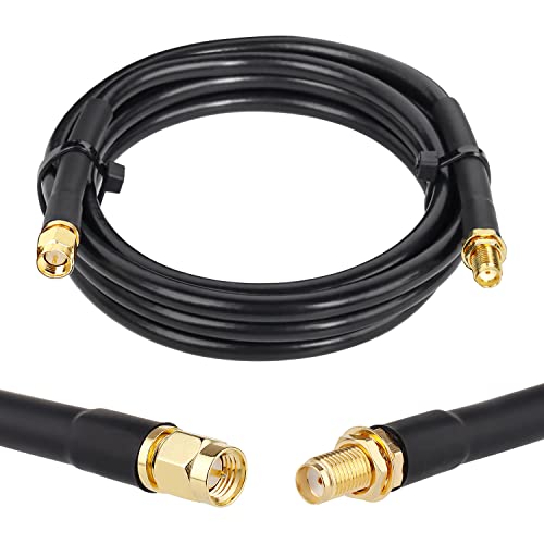 XRDS -RF 6ft SMA Male to SMA Female Coax Extension Cable, 50 Ohm KMR240 Low Loss SMA Coax Coaxial Cable with SMA Connectors - size: 6 FT