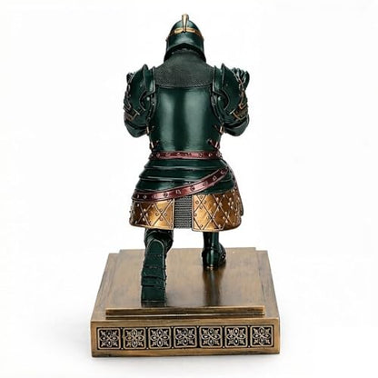 King's Guard Knight Pen Holder with a Letter Opener Desk Organizers Green - color: Green