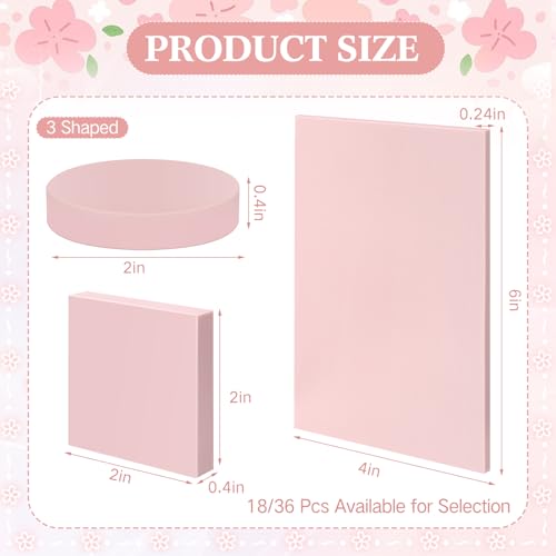 Innconee 18 Pcs Rubber Stamp Carving Blocks Linoleum Blocks, Pink - color: Pink