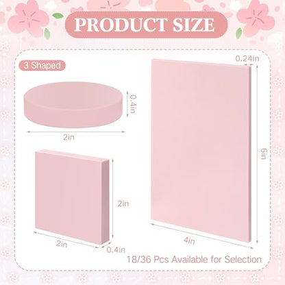 Innconee 18 Pcs Rubber Stamp Carving Blocks Linoleum Blocks, Pink - color: Pink