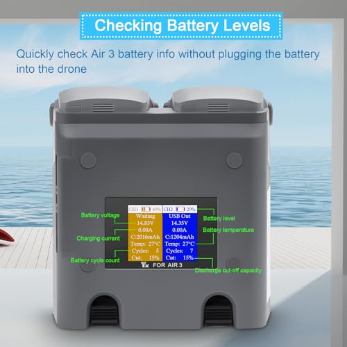 Multifunction LCD Dual Chargerfor DJI Air 3S 3 Battery