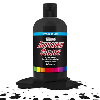 U.S. Art Supply Opaque Deep Black Acrylic Airbrush Paint, 8-oz Bottle - color: Deep Black, size: 8 Fl Oz (Pack of 1)