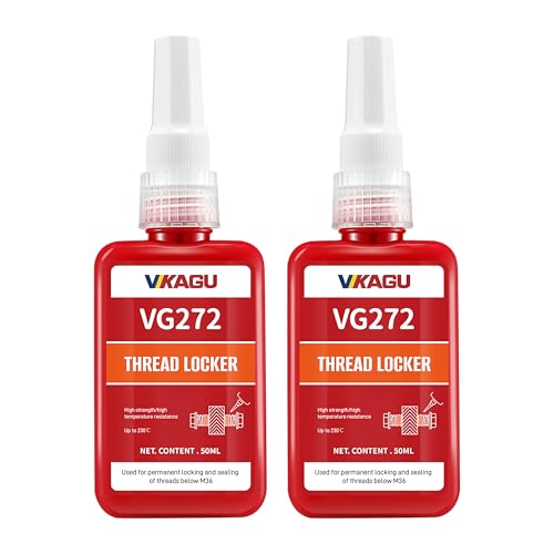 272 Orange High Temp High Strength Threadlocker - Resists 230°C Heat & Harsh Chemicals - Permanent High-Strength Adhesive for Bolts & Nuts- Industrial Size - 3.38Oz/50ml 2 pc Avoid Frequent Restocking - style: $15.99/50ML*2