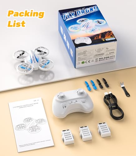 Mini Drone for Kids & Beginners- Kids Drone Mini Flying Toy with 360° Flips, LED Lights, 3 Batteries, 27 Mins Flight Time, One Key Takeoff Indoor Drones Mini RC Drones Gift for Boys and Girls