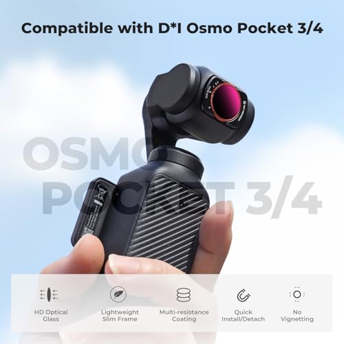 K&F CONCEPT Magnetic VND32-512 Filter Compatible with DJI Osmo Pocket 4/3 - style: ND32-512