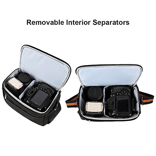DOMISO Camera Bag Case Waterproof Anti-Shock Shoulder Bag, Black - color: Black