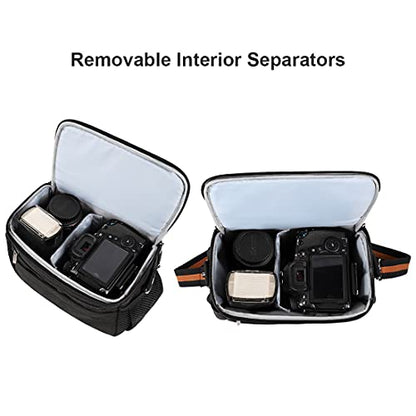 DOMISO Camera Bag Case Waterproof Anti-Shock Shoulder Bag, Black - color: Black