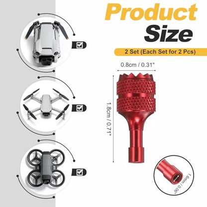MECCANIXITY 2 Set Aluminum Controller Stick, Replacement Joystick Remote Controller Joystick Stick for Mini4 Pro Air3S Drone Remote Accessories, Burgundy - color: Burgundy
