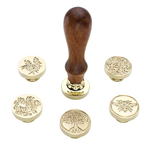 Yoption 6 Pcs Wax Seal Stamp Set, Botanical Floral Sealing Stamp Kit - color: Botanical Set
