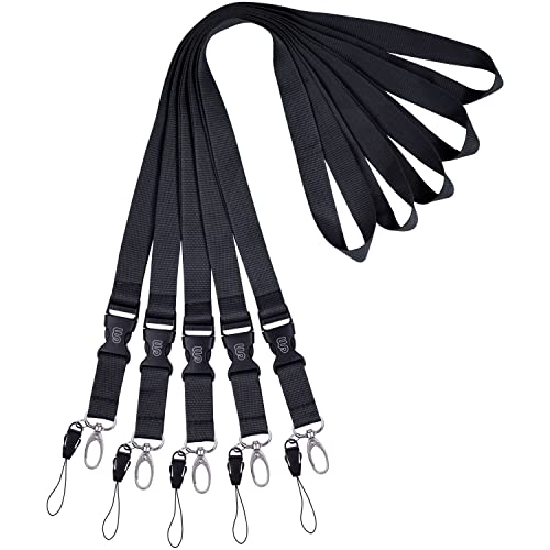 Wisdompro Office Lanyard, 5 Pack 23 inch Neck Strap Lanyards - Black - color: 5pack Black
