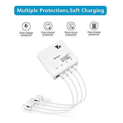 Battery Charger for DJI Mini 4K,Mini 2 SE Drone,6 in 1 Rapid Multi Charging Hub,Simultaneous Charge 4 Batteries