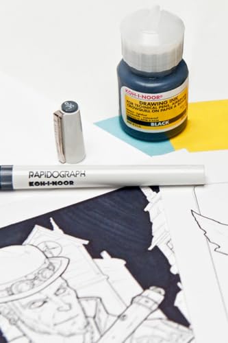 Koh-I-Noor Pigment-Based Drawing Ink, 1 oz Bottle, Carmine (9065D.CAR)