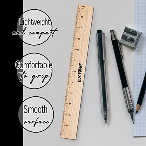 Ruler 12 Inch, Architectural Scale Ruler, 1/8 Inch Scale Rulers, Wooden Rulers for Drawing, Drafting, Architect and Engineering
