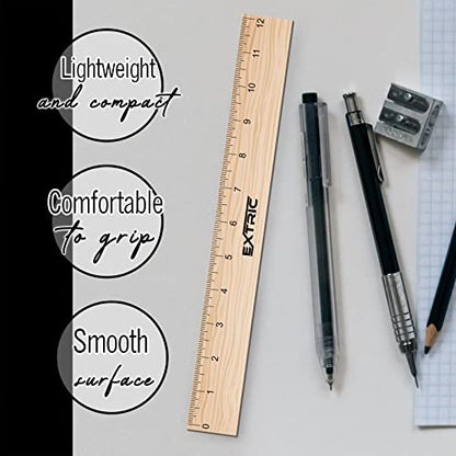 Ruler 12 Inch, Architectural Scale Ruler, 1/8 Inch Scale Rulers, Wooden Rulers for Drawing, Drafting, Architect and Engineering