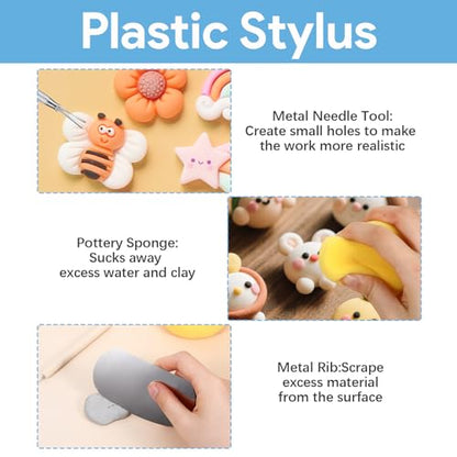 NYTGAH 42 PCS Air Dry Clay Tools, Practical Polymer Clay Sculpting Tools Kit for Adults, Pottery Clay Kit for Dotting, Carving, Drawing, Molding, Modeling, Shaping