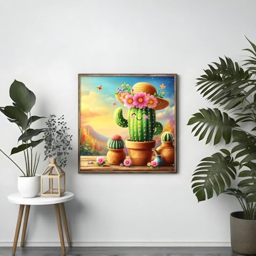 XIYOUVIGOR Diamond Painting Kits for Adults, Cactus Diamond Art Kit - color: Cactus