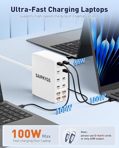 1000W USB Charging Station,12-Port USB C Charger Block with Dual 100W PD - color: White