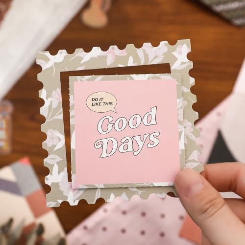 Diuhofart Aesthetic Scrapbooking Kit with A6 Notebook, Papers & Stickers - color: Sylvia-scrapbook-kit