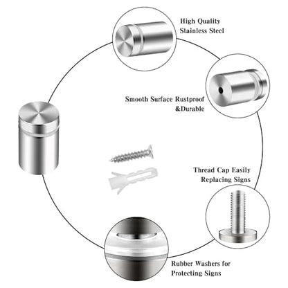 Acrylic Standoff Mounts - 0.5x0.75 in, 36pcs - Sign & Wall Mount Hardware - size: 0.5x0.75 in (36 Pcs)