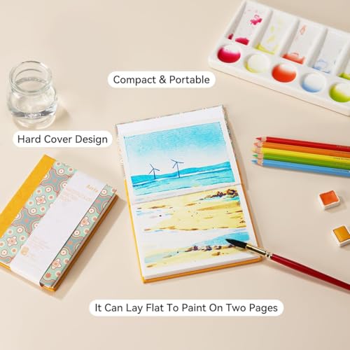 Arrtx Watercolor Journal, 5.35x3.86 Hot Press - size: 5.35x3.86''