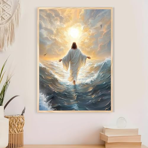 Jesus Paint by Numbers Kit for Adults Framed Canvas 12X16 in, Frameworkless - color: YH02829