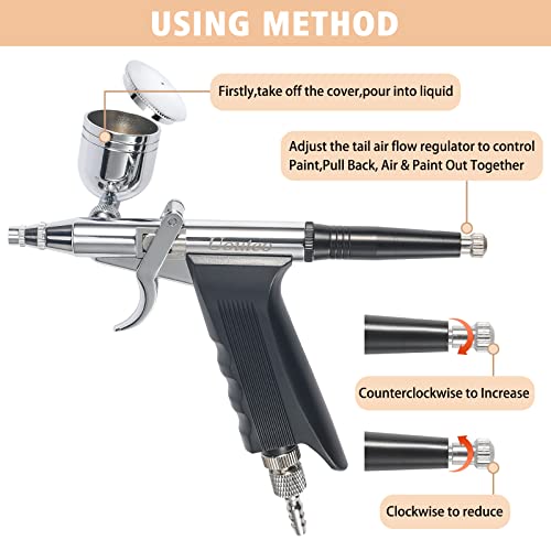 Airbrush Trigger Gun with 0.2 mm Needles 7 CC & 10 CC Cup - color: 166TH 0.2mm Airbrush Kit