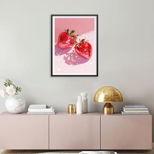 RYMILIE Strawberry Diamond Art Kits for Adults Diamond Painting Kit 12x16in - color: DP00118