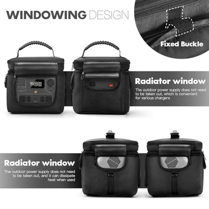 Portable Power Station Carrying Case Bag Compatible with ECOFLOW RIVER 2 Pro Power Station Generator Protective Shoulder Storage Bag Cover with Pocket for Outdoor Travel Camping Charging