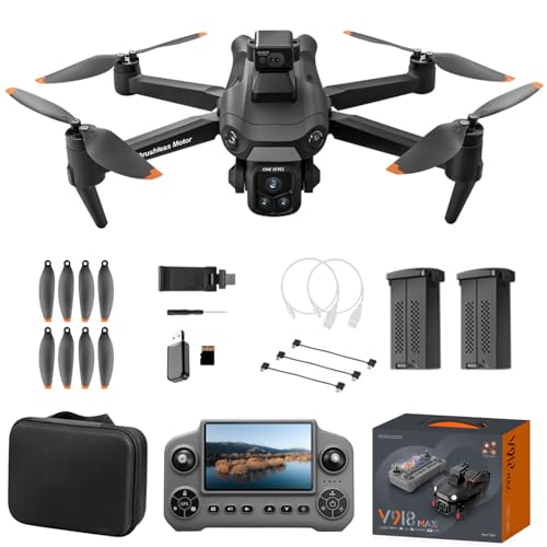 GPS Drone with 8K UHD Camera for Adults, FPV Drone with Big Screen on Controller, 360° Laser Obstacle Avoidance, GPS Auto Return, Circle Fly Headless Mode, Under 249g Lightweight RC Quadcopter V918 MAX Professional Foldable Drone Gift for Beginners Adults
