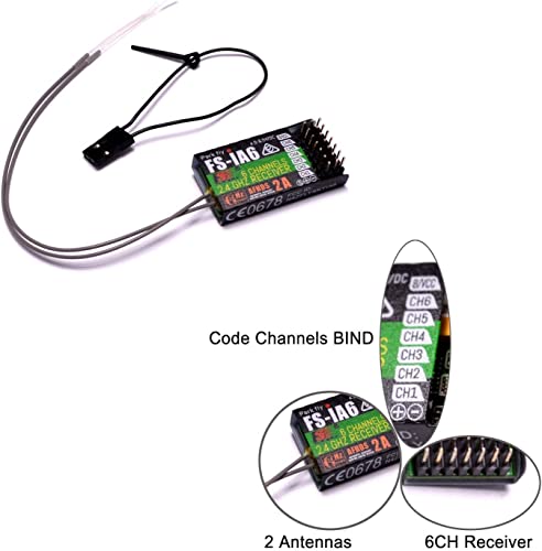 GoolRC Flysky FS-i6 AFHDS 2A 2.4GHz 6CH Radio System Transmitter for RC Helicopter Glider with FS-iA6 Receiver Mode 2