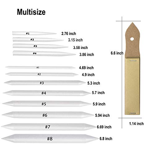 33 Pcs Blending Stumps and Tortillions Paper Art Blenders Drawing
