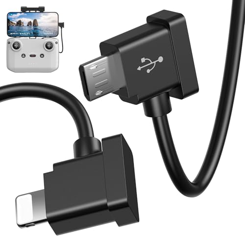 for DJI Micro USB to for Lightning Remote Controller Cable for Mavic Air - color: TPE Black, style: TPE Black