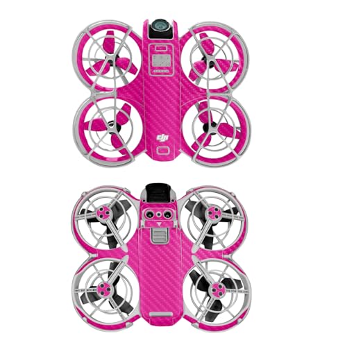 Carbon Fiber Drone Skin Compatible with DJI Neo - Solid Hot Pink - Premium 3M Vinyl Protective Wrap Decal Cover - Easy to Apply | Crafted in The USA by MightySkins - color: Solid Hot Pink, style: Textured Carbon Fiber Finish