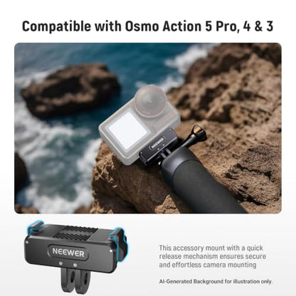 NEEWER Magnetic Mount Adapter Compatible with DJI Osmo 360 Action 5 Pro/4/3 - style: AC011