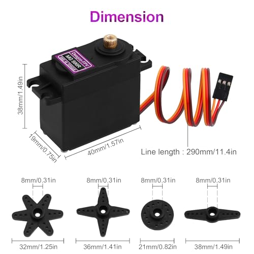 Deegoo-FPV MG996R 55g Metal Gear Digital Servos, 4-Pack - style: MG996R-4pack