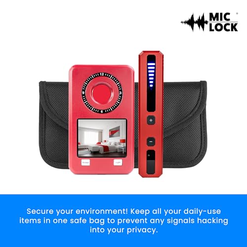 Mic-Lock 2-in-1 Bundle - Camera Finder Pro & Radio Frequency Detector - Anti Spy Hidden Device Finder - Secure Your Space (Red) - color: Red, size: Bundle (RF and Camera Pro)