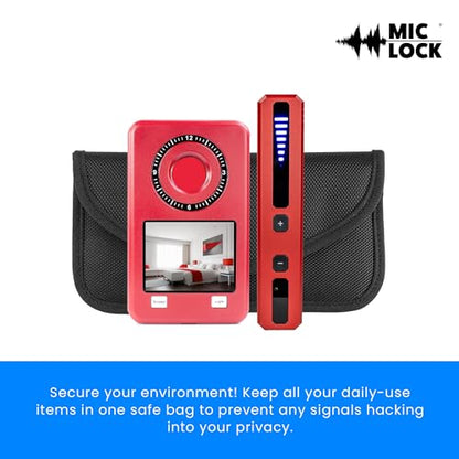 Mic-Lock 2-in-1 Bundle - Camera Finder Pro & Radio Frequency Detector - Anti Spy Hidden Device Finder - Secure Your Space (Red) - color: Red, size: Bundle (RF and Camera Pro)