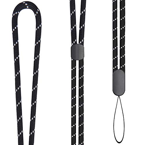 Foshine Lanyards 6pcs Adjustable Neck Lanyard Black for ID Badge - color: 6 Black
