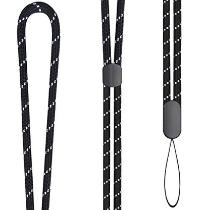 Foshine Lanyards 6pcs Adjustable Neck Lanyard Black for ID Badge - color: 6 Black