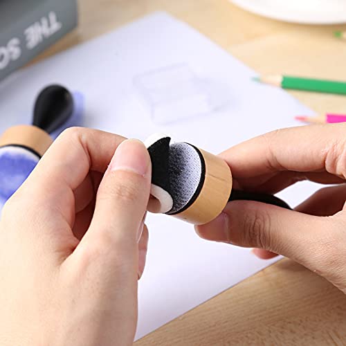 Mini Ink Blending Brushes Tools 2 Handle with 50 Refills Replacement Round Foams and 20 Plastic Storage Cases Stackable Jars Set for Scrapbooking Painting Art Supplies Tool Craft Cardmaking Drawing - size: 75Pcs/Set