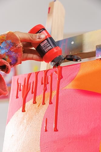 Liquitex BASICS Acrylic Fluid Paint, 4-oz Bottle, Fluorescent Red - color: Fluorescent Red, style: 118ml (4-oz)