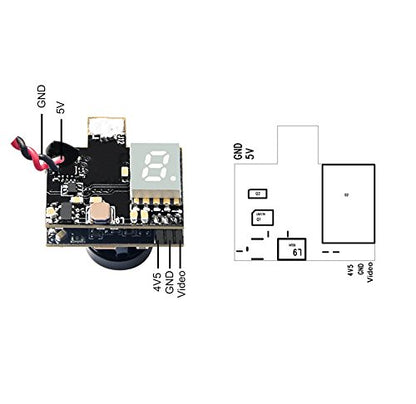 WT03 Micro FPV AIO 600TVL Camera 5.8G 25/50/200mW Adjustable Transmitter with Cloverleaf Antenna for Mini Aircraft