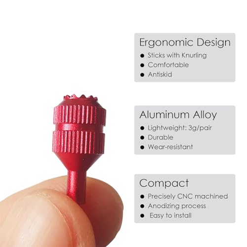 CAPART Aluminum Controller Sticks for DJI FPV RC 2 and DJI RC Pro Controller, Joysticks Replacement Thumb Rocker (Red)