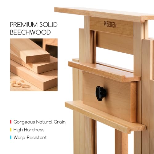 MEEDEN Movable Large H-Frame Easel: Holds Art Canvas Up to 79" for Studio - color: Natural