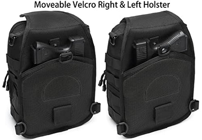 Tactical Sling Backpack With Holster Military Crossbody Bag for Men Single Shoulder Back Pack 10L - color: Black & Tan 2