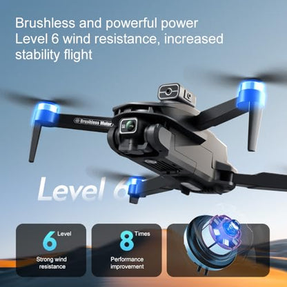 FPV Drone with 4K UHD Camera for Adults, V168 Pro Max GPS Drone with 360° Obstacle Avoidance Brushless Motor RC Drone with 4.5" HD Screen on Controller, Auto Return Altitude Hold Headless Mode, Optical Flow Hover Foldable RC Quadcopter with Screen Remote