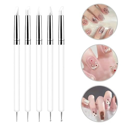 10 Pcs Silicone Clay Sculpting Tools Set, Double-Ended Dotting Tools & Silicone Brushes for Polymer Clay, Air Dry Clay, Pottery & DIY Crafting-White - color: 10Pcs-White