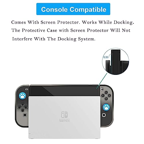 COMCOOL Dockable Case for Nintendo Switch Oled - [9 FT Military Grade Drop Protection] [with Tempered Glass Screen Protector] Protective Cover for Nintendo Switch Oled - Black Offwhite - color: Offwhite Black