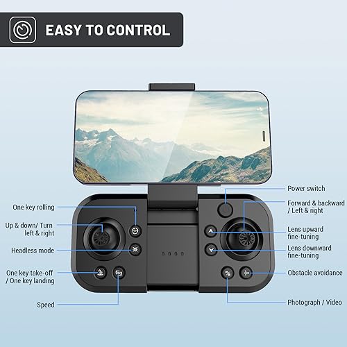 MSMV 4K HD Camera Drones, Wireless RC Toys for Boys Girls,Black - color: Black